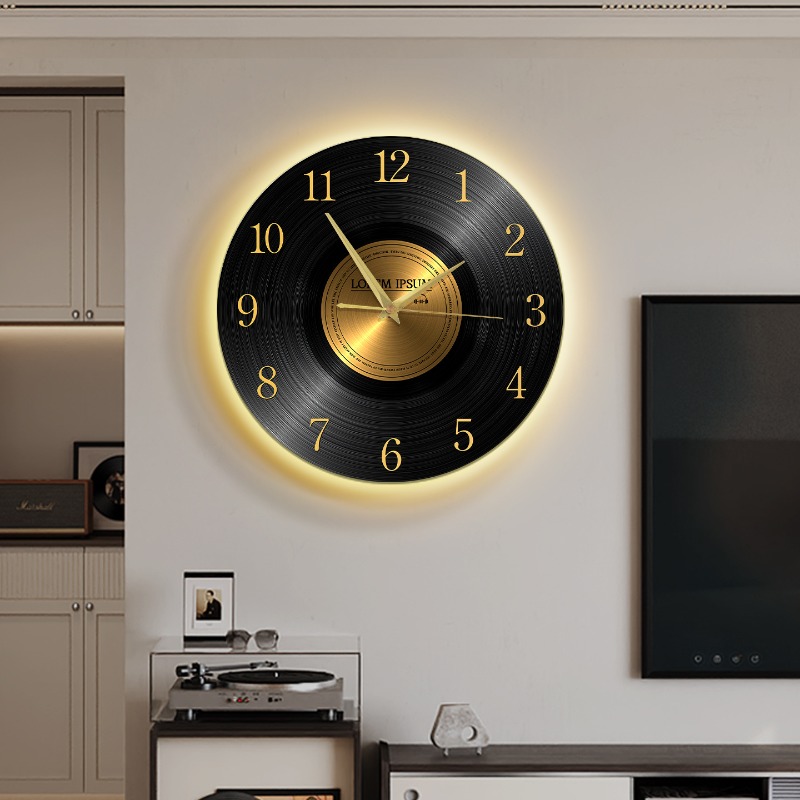 Luxury Lifestyle Living - Relógio de Parede Vintage com Luz,